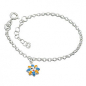 Preview: Armband 2,4mm Erbskette Sonne farbig lackiert Silber 925 14cm