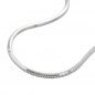 Preview: Kette Schlange 1,3mm fünfkantig diamantiert Silber 925 45cm