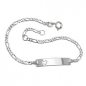 Preview: Schildarmband für Kinder 2,3mm Figarokette Gravurplatte 25x5mm mit Herz Silber 925 16cm