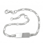 Preview: Schildarmband für Kinder 2,2mm Figarokette Gravurplatte 18x5mm Silber 925 16cm