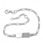 Preview: Schildarmband für Kinder 2,2mm Figarokette Gravurplatte 18x5mm Silber 925 16cm