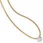 Preview: Collier Kette mit Anhänger 585 Gold bicolor 1 Diamant Brillant 42 cm Halskette