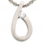 Preview: Anhänger Tropfen 950 Platin matt 1 Diamant Brillant Platinanhänger