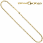Preview: Halskette Kette 333 Gold Gelbgold massiv 45 cm Goldkette Karabiner