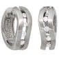 Preview: Creolen 925 Silber mattiert 8 Zirkonia Ohrringe Silberohrringe Silbercreolen