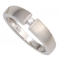 Preview: Damen Ring 585 Gold Weißgold matt 1 Diamant Brillant 0,05ct. Weißgoldring - 52mm