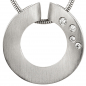 Preview: Anhänger rund 950 Platin matt 4 Diamanten Brillanten 0,06ct. Platinanhänger