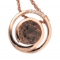 Preview: Anhänger 585 Gold Rotgold 5 Diamanten Brillanten 0,035ct. 1 Rauchquarz braun