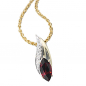 Preview: Anhänger 585 Gold Gelbgold 2 Diamanten Brillanten 1 Granat rot Granatanhänger