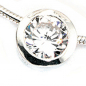 Preview: Anhänger rund 925 Sterling Silber 1 Zirkonia