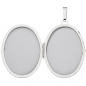 Preview: Medaillon oval Blumen für 2 Fotos 925 Sterling Silber Anhänger zum Öffnen