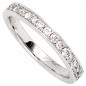 Preview: Damen Ring 585 Gold Weißgold 17 Diamanten Brillanten 0,50ct. Weißgoldring - 60mm