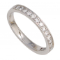 Preview: Damen Ring 585 Gold Weißgold 17 Diamanten Brillanten 0,50ct. Weißgoldring - 60mm