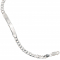 Preview: Schildband 925 Sterling Silber 21 cm Gravur ID Armband Karabiner