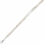 Preview: Schildband 925 Sterling Silber 21 cm Gravur ID Armband Karabiner