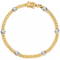 Preview: Armband 585 Gold Gelbgold Weißgold bicolor 6 Diamanten Brillanten 19 cm