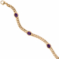 Preview: Armband 585 Gold Gelbgold 19 cm 4 Amethyst-Chabochons lila violett Goldarmband