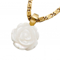 Preview: Anhänger Rose 333 Gold Gelbgold Perlmutt Perlmuttanhänger Perlmuttrose