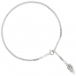 Preview: Fußkettchen Fußkette Flügel 925 Sterling Silber rhodiniert Federring