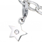 Preview: Einhänger Charm Stern 925 Sterling Silber rhodiniert 1 Zirkonia