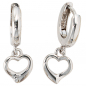 Preview: Kinder Creolen Herz 925 Sterling Silber rhodiniert Ohrringe Kinderohrringe