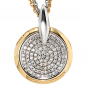 Preview: Anhänger rund 585 Gold Gelbgold Weißgold bicolor 91 Diamanten Brillanten