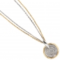 Preview: Anhänger rund 585 Gold Gelbgold Weißgold bicolor 91 Diamanten Brillanten