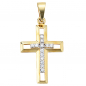 Preview: Anhänger Kreuz 333 Gold Gelbgold 13 Zirkonia Kreuzanhänger Goldkreuz
