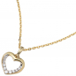 Preview: Anhänger Herz 333 Gold Gelbgold bicolor mit Zirkonia Herzanhänger Goldherz
