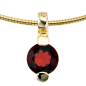 Preview: Anhänger rund 585 Gold Gelbgold 1 Granat rot Goldanhänger Granatanhänger