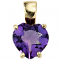 Preview: Anhänger Herz 333 Gold Gelbgold 1 Amethyst lila violett Herzanhänger