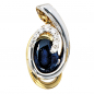 Preview: Anhänger 585 Gold Gelbgold Weißgold 8 Diamanten Brillanten 1 blauer Safir