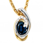 Preview: Anhänger 585 Gold Gelbgold Weißgold 8 Diamanten Brillanten 1 blauer Safir