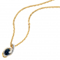 Preview: Anhänger 585 Gold Gelbgold Weißgold 8 Diamanten Brillanten 1 blauer Safir