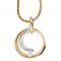 Preview: Anhänger rund 585 Gold Gelbgold Weißgold bicolor 1 Diamant Brillant 0,10ct.