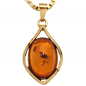 Preview: Anhänger 375 Gold Gelbgold 1 Bernstein-Cabochon Bernsteinanhänger