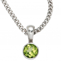 Preview: Anhänger rund 925 Sterling Silber rhodiniert 1 Peridot grün