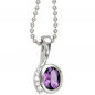 Preview: Anhänger 925 Sterling Silber rhodiniert mit Zirkonia lila violett