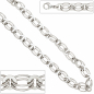 Preview: Halskette Kette 925 Sterling Silber rhodiniert 45 cm Silberkette Karabiner