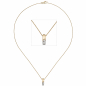 Preview: Kette mit Anhänger 585 Gold Gelbgold bicolor 1 Diamant Brillant 43 cm Halskette