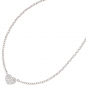 Preview: Collier Kette mit Anhänger Herz 585 Gold Weißgold 26 Diamanten 45 cm Halskette