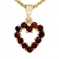 Preview: Anhänger Herz 375 Gold Gelbgold 12 Granate rot Herzanhänger Granatherz