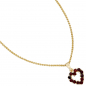 Preview: Anhänger Herz 375 Gold Gelbgold 12 Granate rot Herzanhänger Granatherz