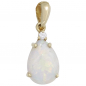 Preview: Anhänger Tropfen 585 Gold Gelbgold 1 Opal 1 Diamant Brillant Opalanhänger