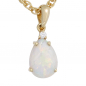 Preview: Anhänger Tropfen 585 Gold Gelbgold 1 Opal 1 Diamant Brillant Opalanhänger