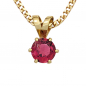 Preview: Anhänger 585 Gold Gelbgold 1 rosa Turmalin Goldanhänger