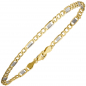 Preview: Steg-Panzerarmband 333 Gelbgold bicolor 19 cm Gold Armband Goldarmband Karabiner