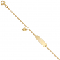 Preview: Schildband Herz 585 Gold Gelbgold 14 cm Gravur ID Armband Federring