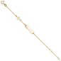 Preview: Schildband Engel 585 Gold Gelbgold mattiert 14 cm Gravur ID Armband Federring