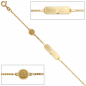 Preview: Schildband Engel 585 Gold Gelbgold mattiert 14 cm Gravur ID Armband Federring
